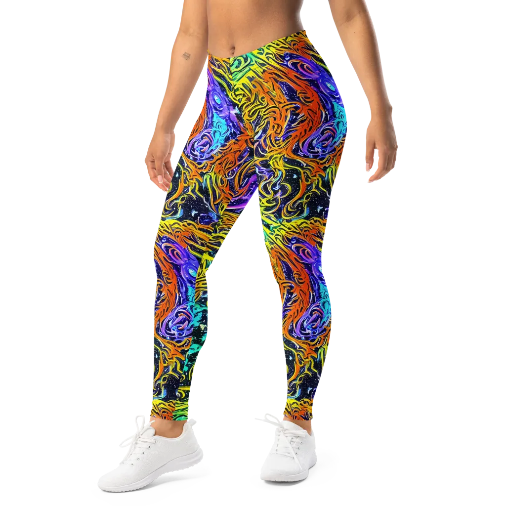 Midnight Cyclone on Leggings — Left Front