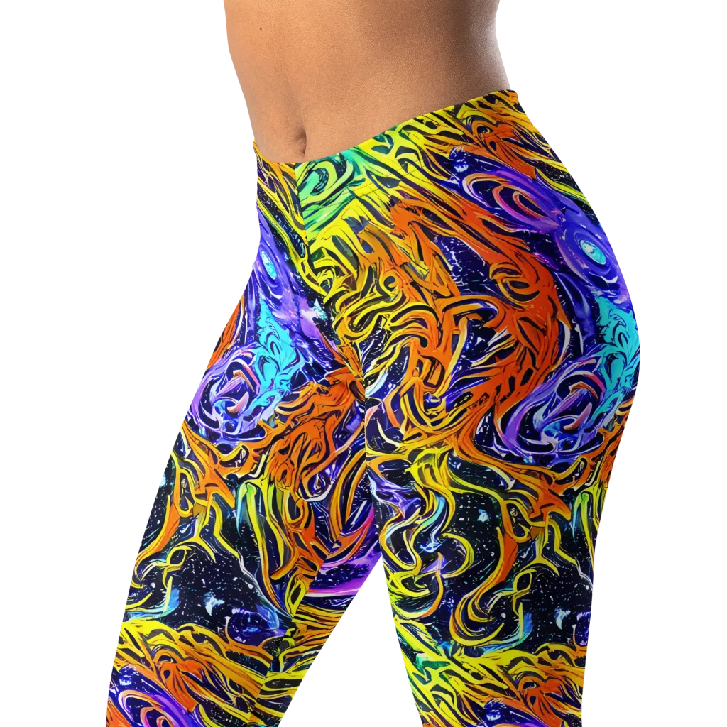 Midnight Cyclone on Leggings — Left Front