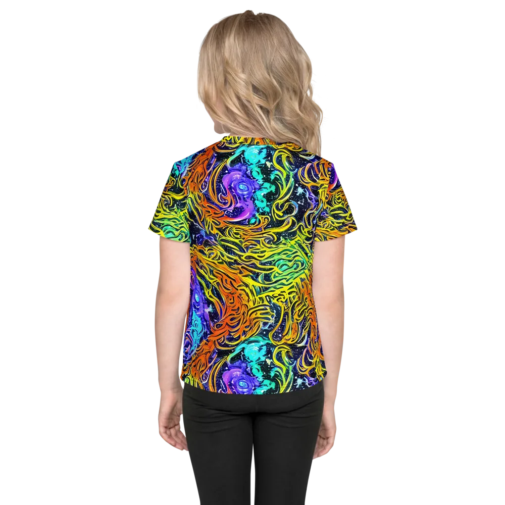 Midnight Cyclone on Kids Crew Neck T-Shirt — Back