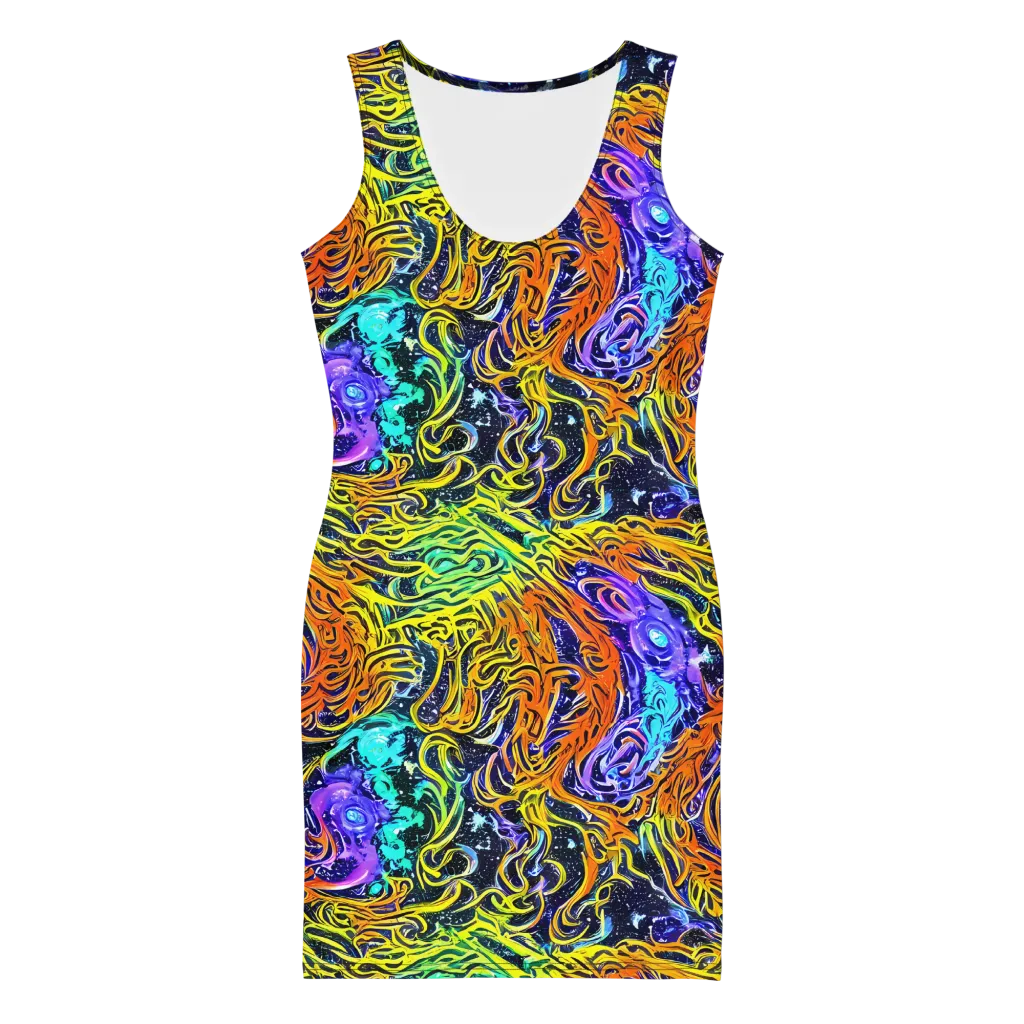 Midnight Cyclone on Bodycon Dress — Front