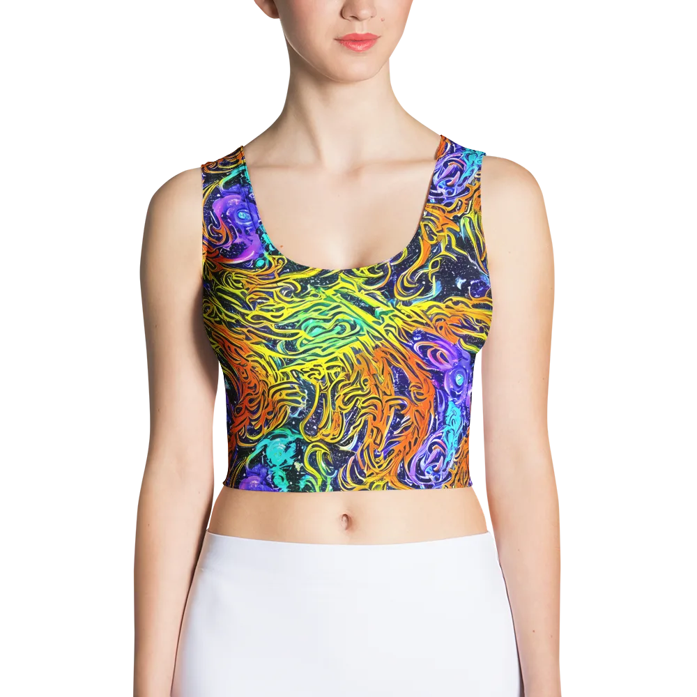Midnight Cyclone on Crop Top — Front