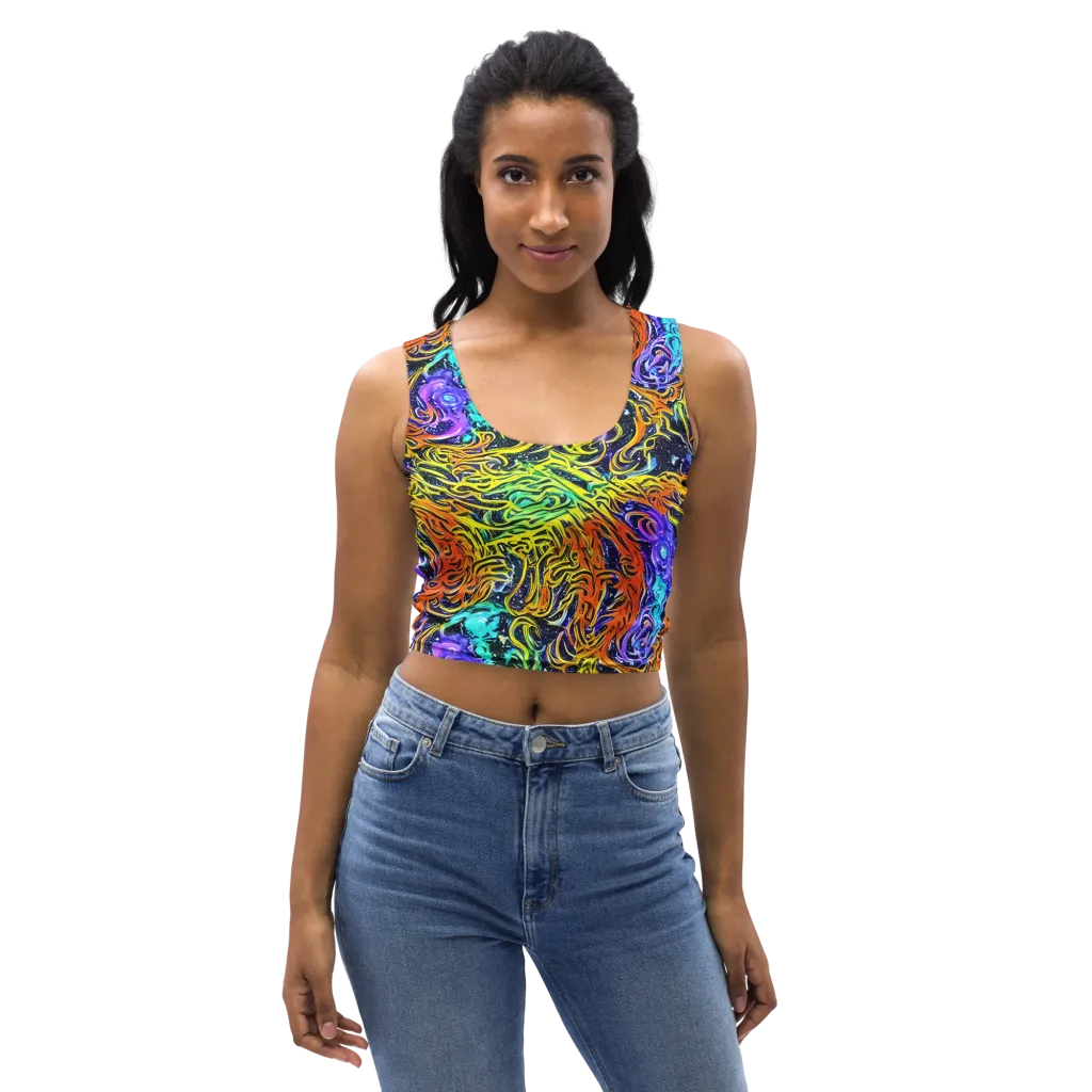 Midnight Cyclone on Crop Top — Front