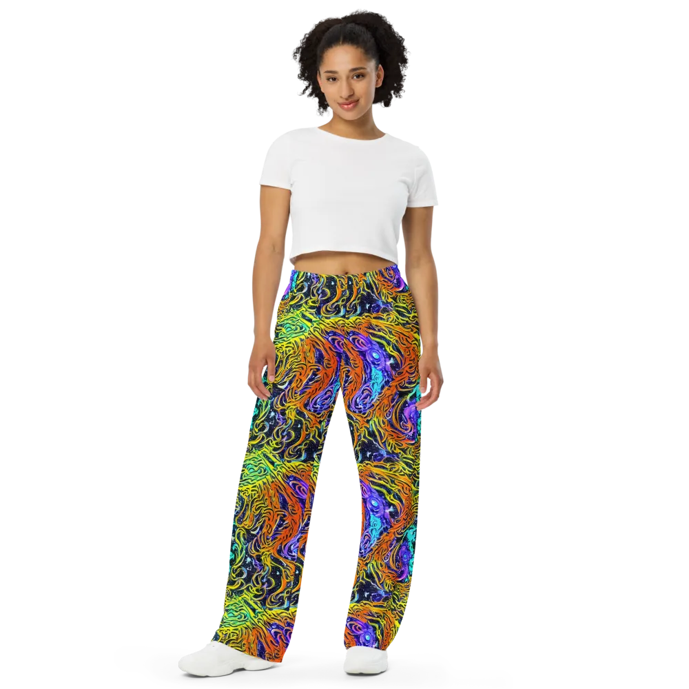 Midnight Cyclone on Wide-Leg Pants — Front