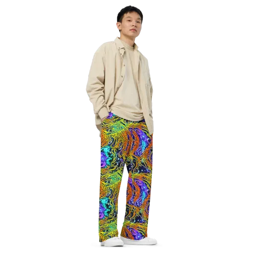 Midnight Cyclone on a Wide-Leg Pants