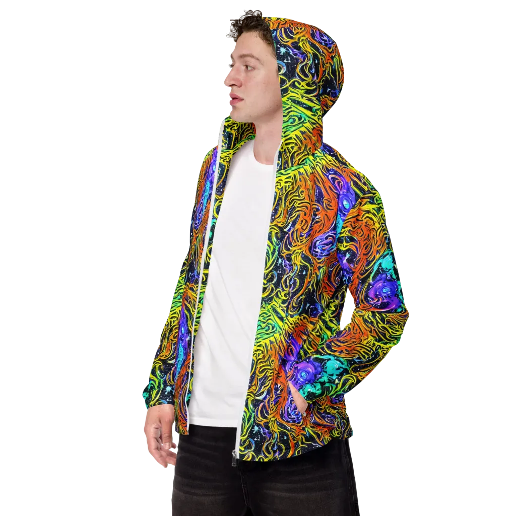 Midnight Cyclone on Men's Windbreaker — Left Front