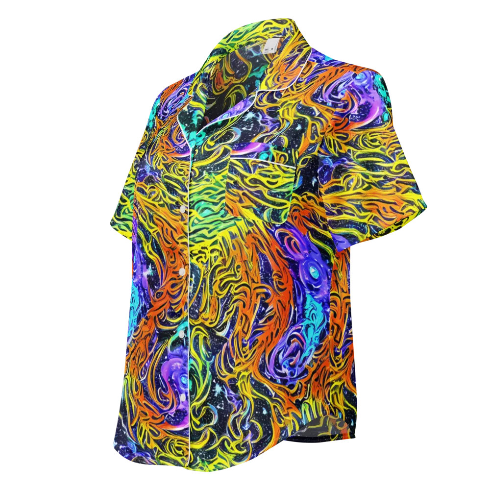 Midnight Cyclone on Women's Short Sleeve Pajama Top — Left Front