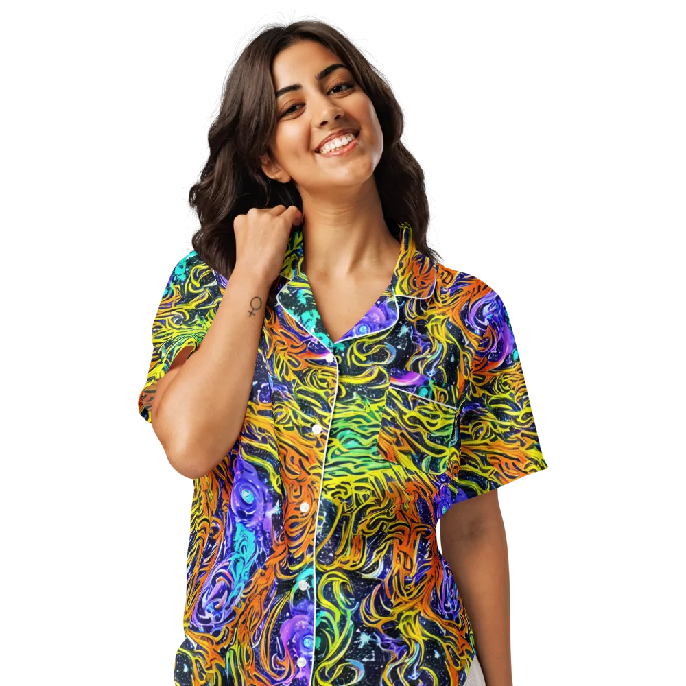 Midnight Cyclone on Women's Short Sleeve Pajama Top — Front