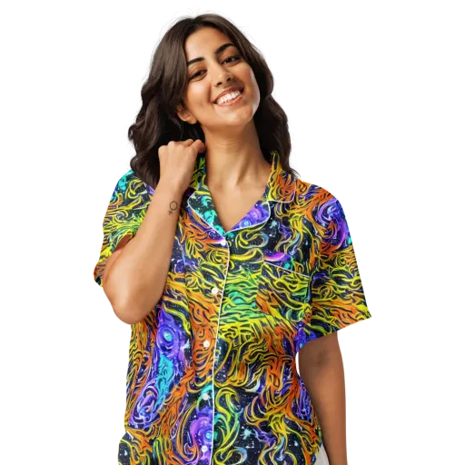 Midnight Cyclone on a Women's Short Sleeve Pajama Top
