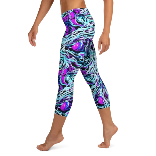 Cyber Zebra on a Capri Leggings
