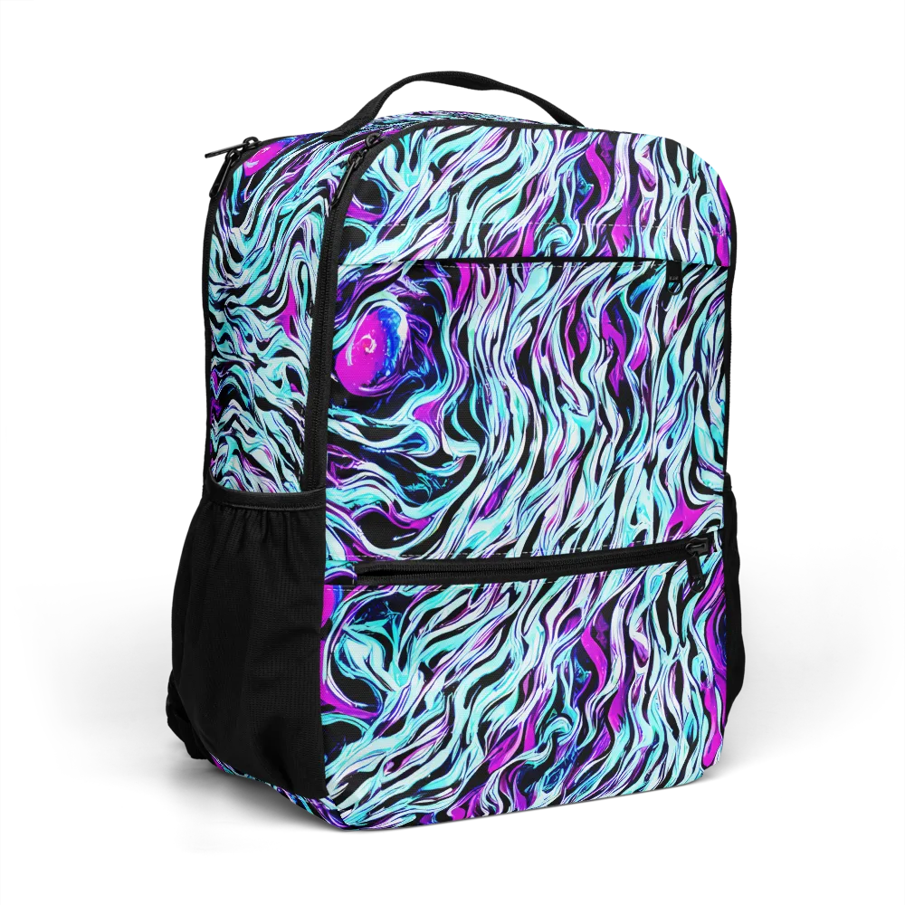 Cyber Zebra on Utility Backpack — Right Front