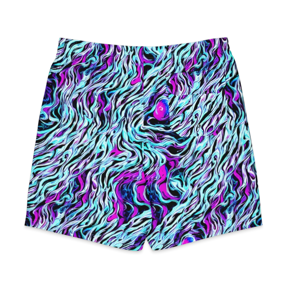 Cyber Zebra on Men's Board Shorts — Back
