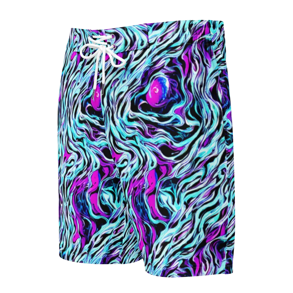 Cyber Zebra on Men's Board Shorts — Front
