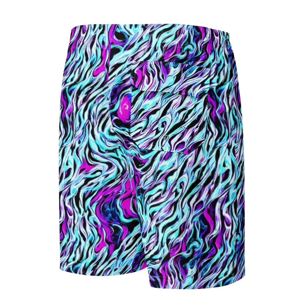 Cyber Zebra on Men's Board Shorts — Back
