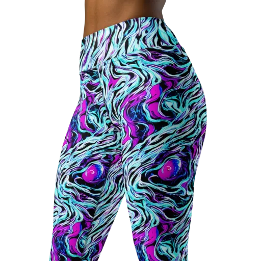 Cyber Zebra on a Yoga Leggings