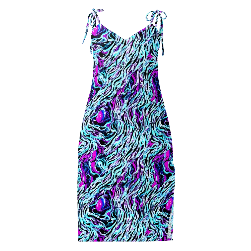 Cyber Zebra on Slip Dress — Front