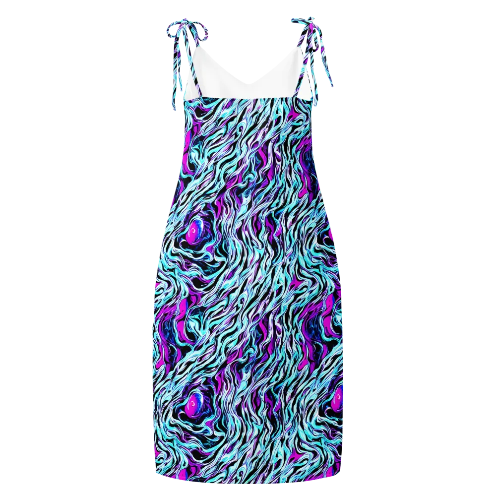 Cyber Zebra on Slip Dress — Back