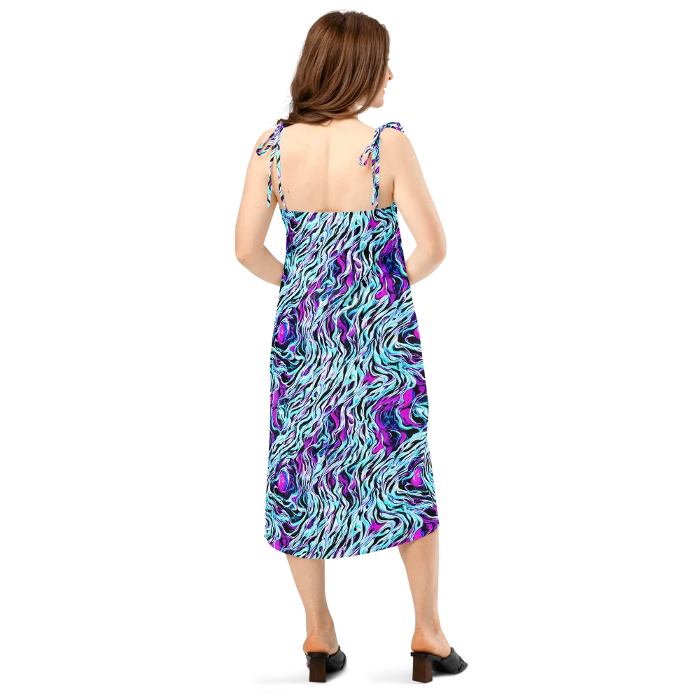 Cyber Zebra on Slip Dress — Back