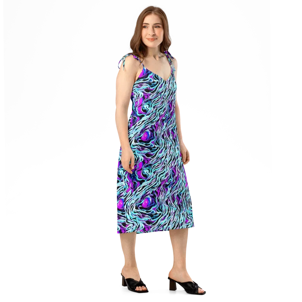 Cyber Zebra on Slip Dress — Right Front