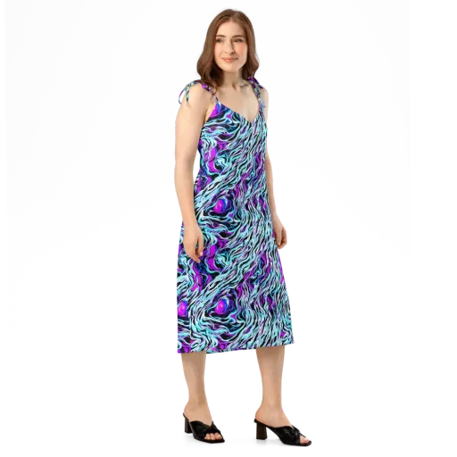 Cyber Zebra on a Slip Dress
