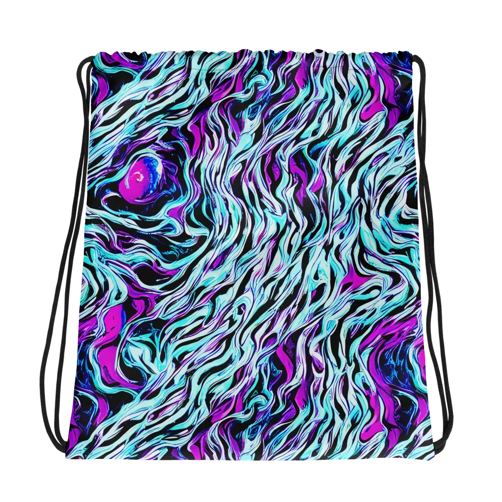 Cyber Zebra on Drawstring Bag — Photo