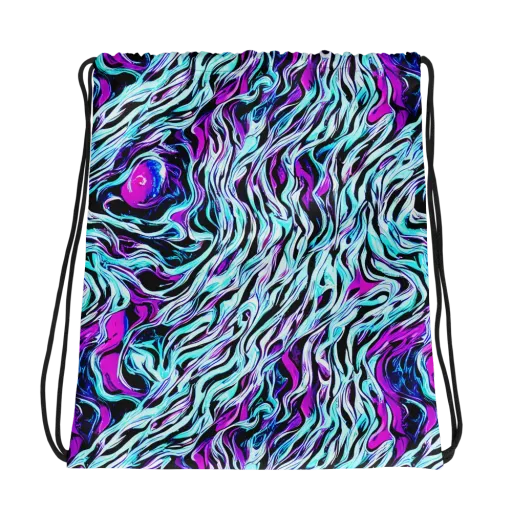 Cyber Zebra on a Drawstring Bag