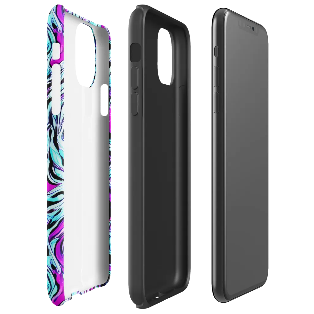 Cyber Zebra on Tough Case for iPhone® — Right