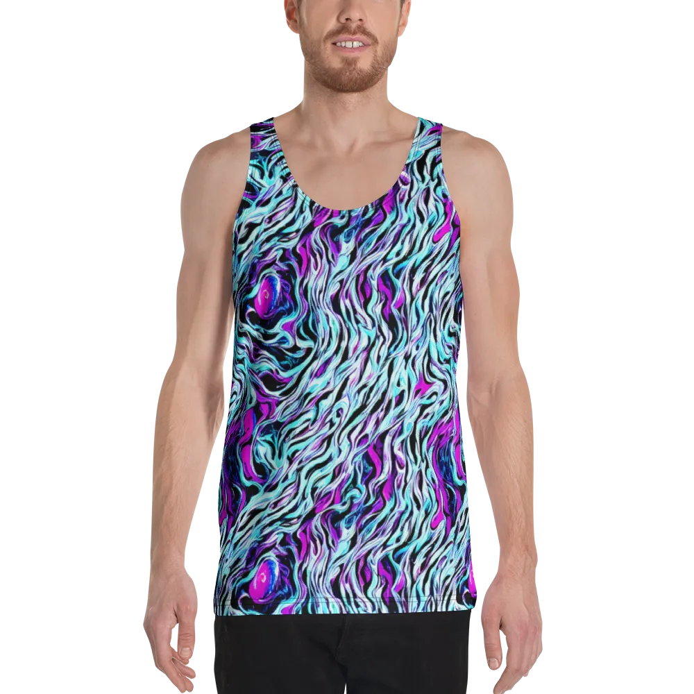 Cyber Zebra on Men's Tank Top — Front