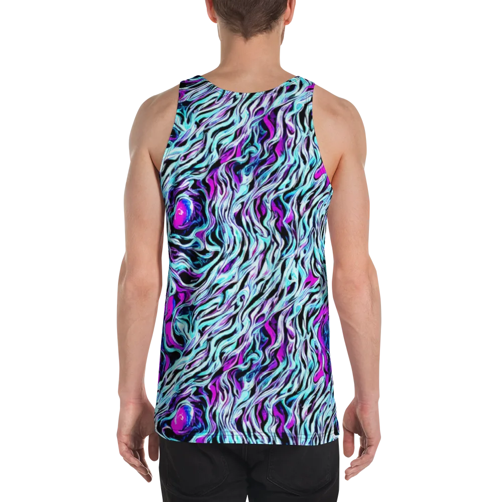 Cyber Zebra on Men's Tank Top — Back
