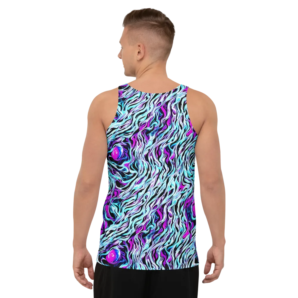 Cyber Zebra on Men's Tank Top — Back