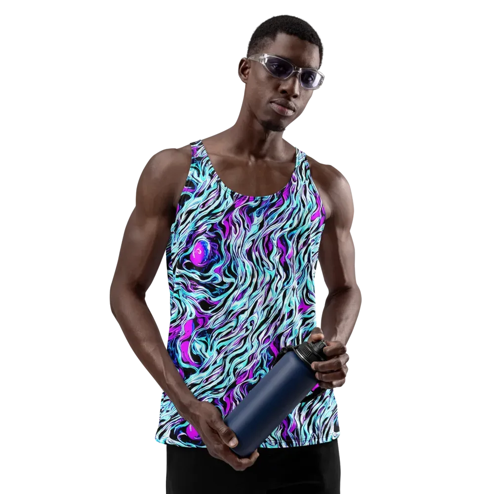 Cyber Zebra on Men's Tank Top — Front