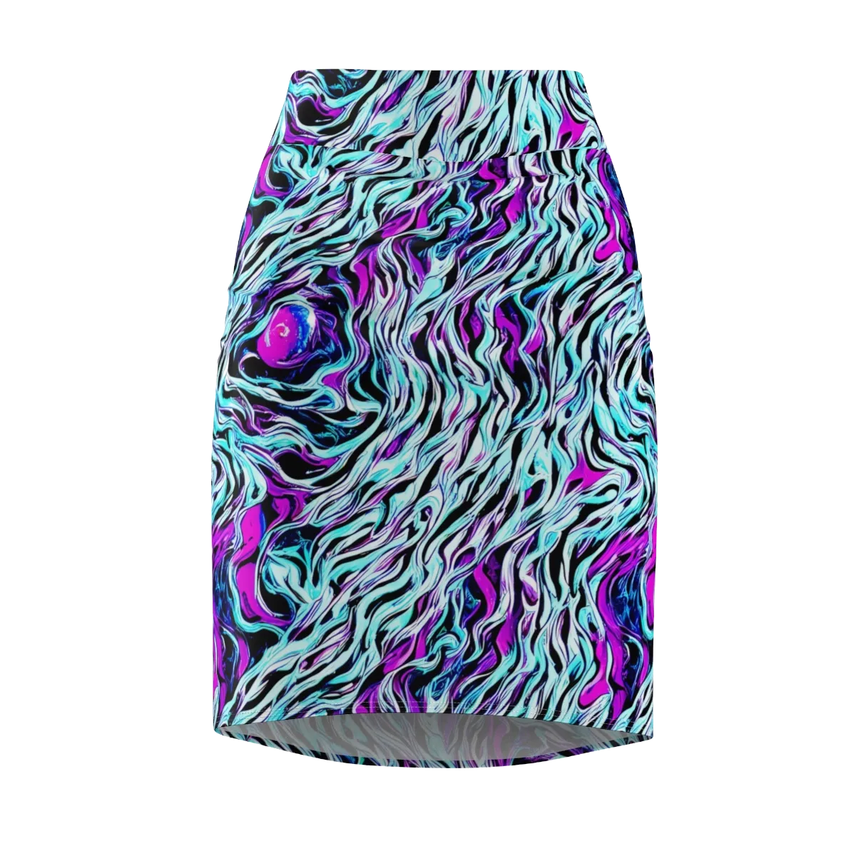 Cyber Zebra on Pencil Skirt — Front