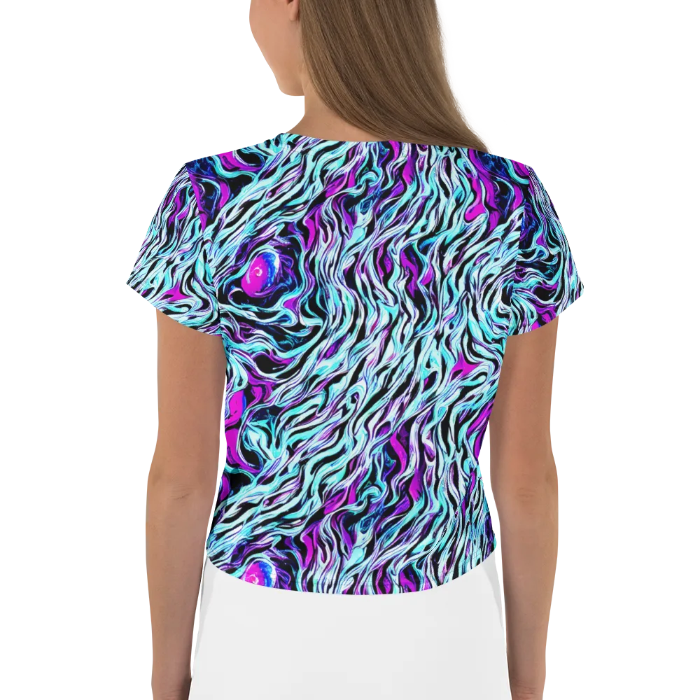 Cyber Zebra on Crop Tee — Back
