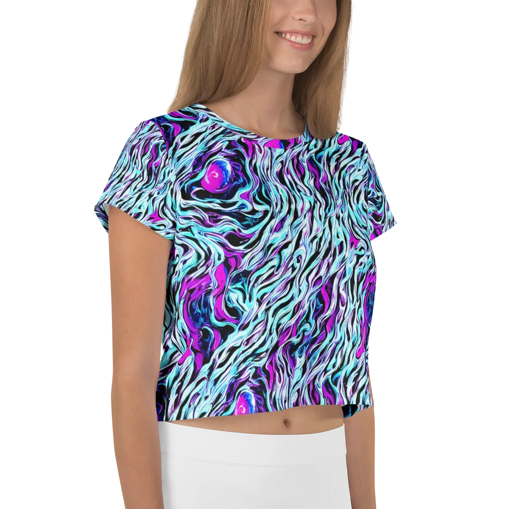 Cyber Zebra on Crop Tee — Right