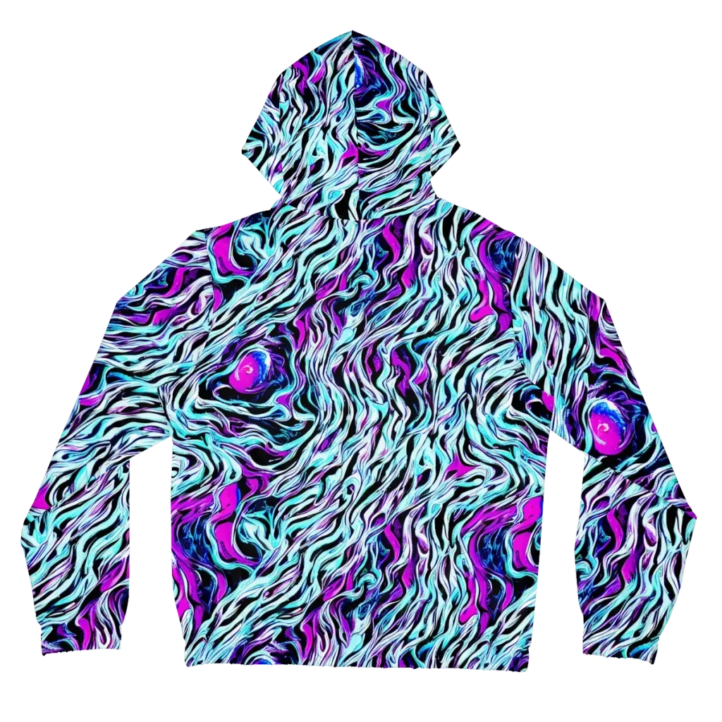Cyber Zebra on Women's Full-Zip Hoodie — Back