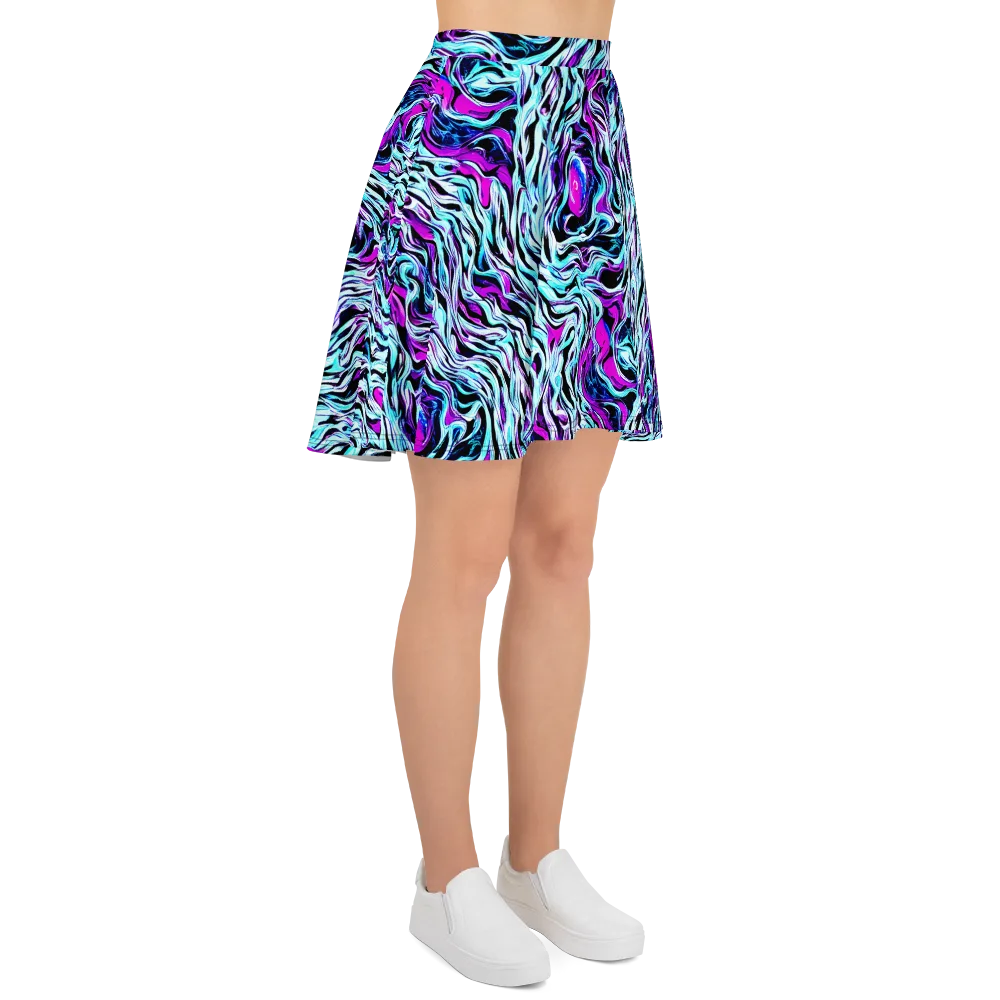 Cyber Zebra on Skater Skirt — Right