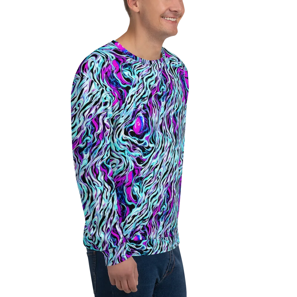 Cyber Zebra on Sweatshirt — Right Front