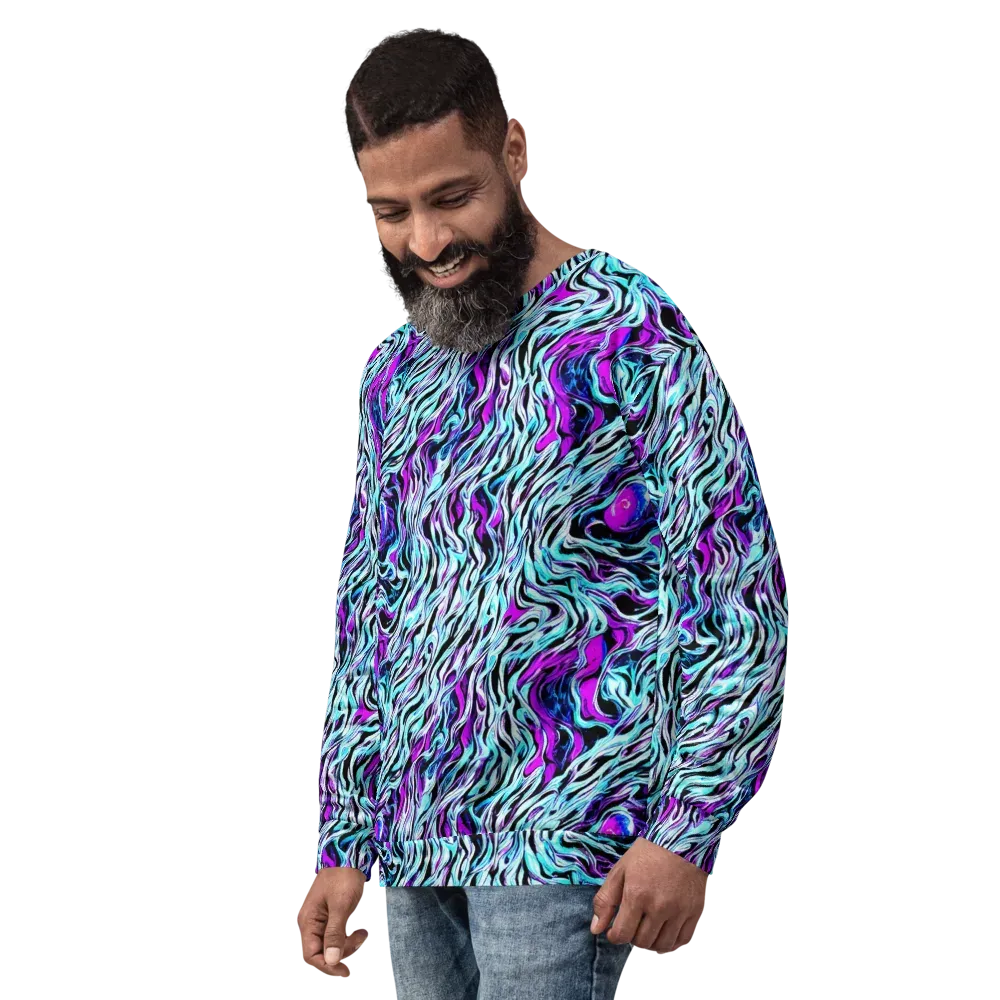 Cyber Zebra on Sweatshirt — Left Front