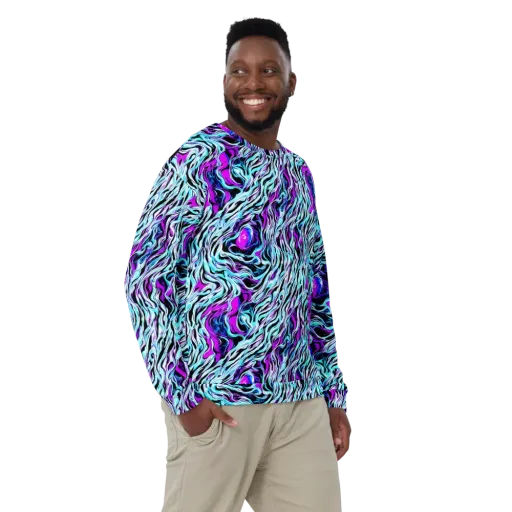 Cyber Zebra on a Sweatshirt