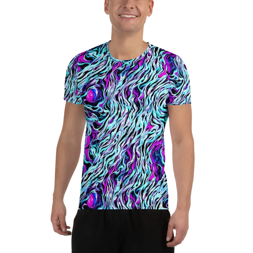 Cyber Zebra on Men's Athletic T-Shirt — Front
