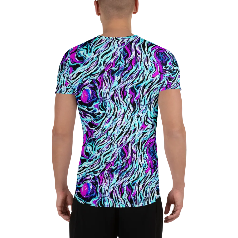 Cyber Zebra on Men's Athletic T-Shirt — Back