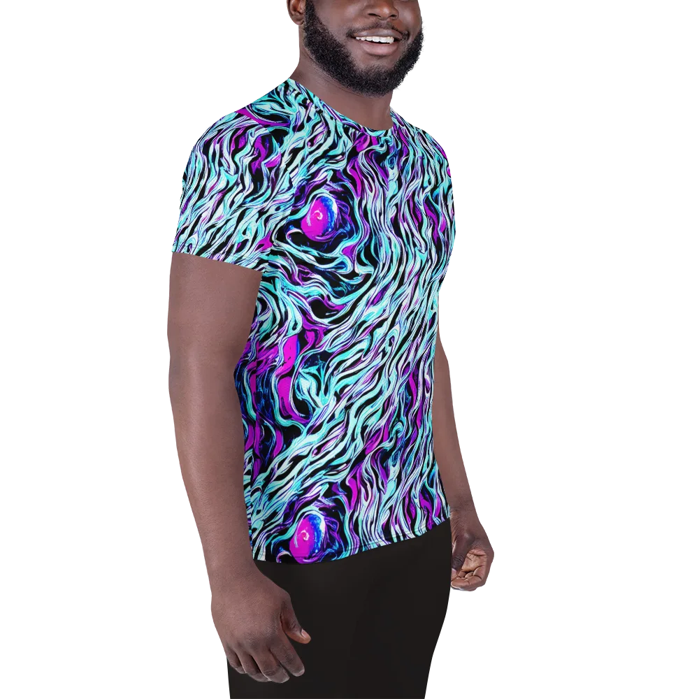 Cyber Zebra on Men's Athletic T-Shirt — Right