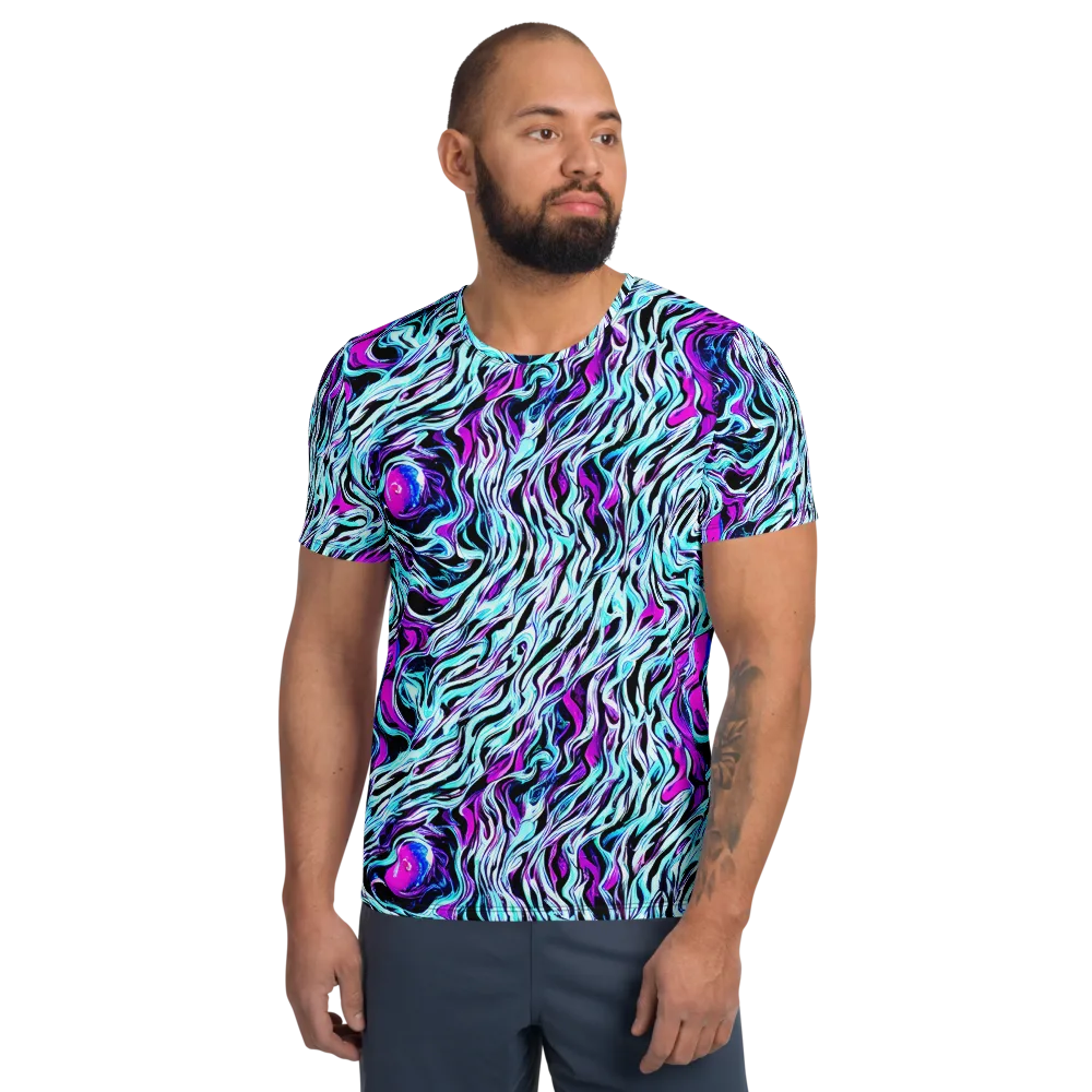 Cyber Zebra on Men's Athletic T-Shirt — Front