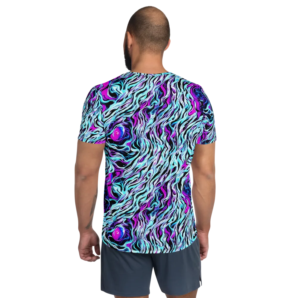 Cyber Zebra on Men's Athletic T-Shirt — Back