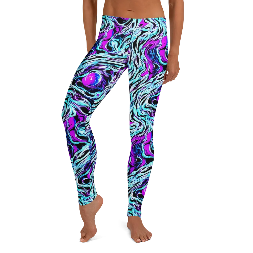 Cyber Zebra on Leggings — Front