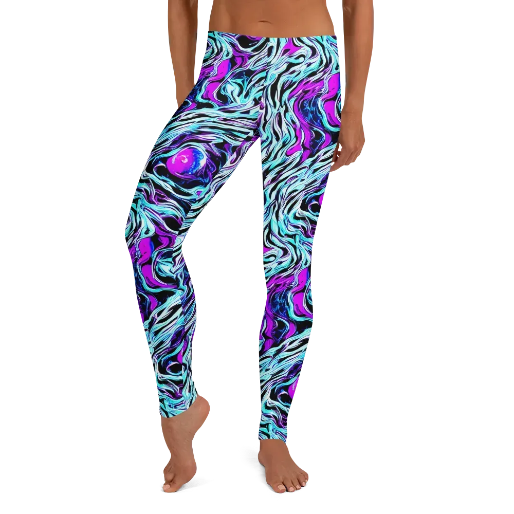 Cyber Zebra on Leggings — Front
