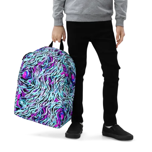 Cyber Zebra on a Minimalist Backpack