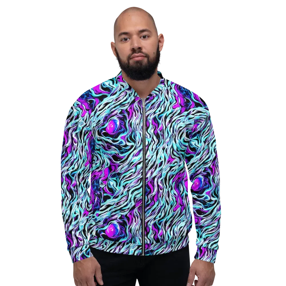Cyber Zebra on Bomber Jacket — Front
