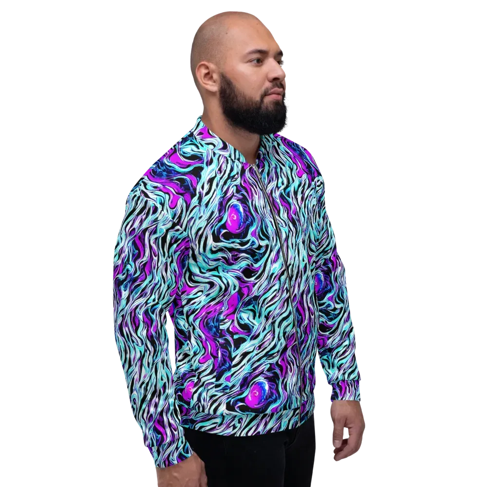 Cyber Zebra on Bomber Jacket — Right
