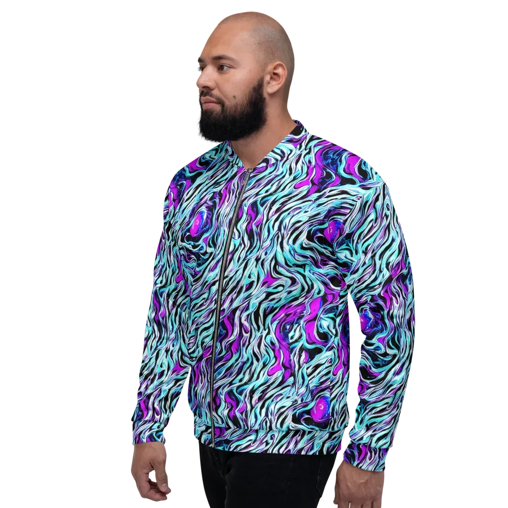 Cyber Zebra on Bomber Jacket — Left