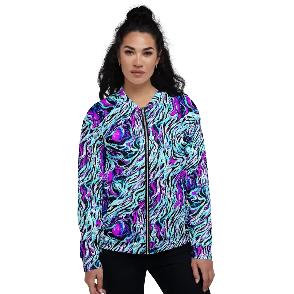 Cyber Zebra on Bomber Jacket — Front
